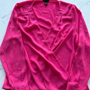 Halogen Pink Wrap Blouse